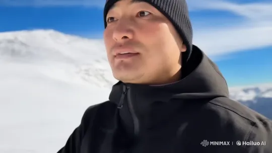 Skier and Snowboarding Bear Chase in Winter Wonderland – AI Generated Video | Hailuo AI
