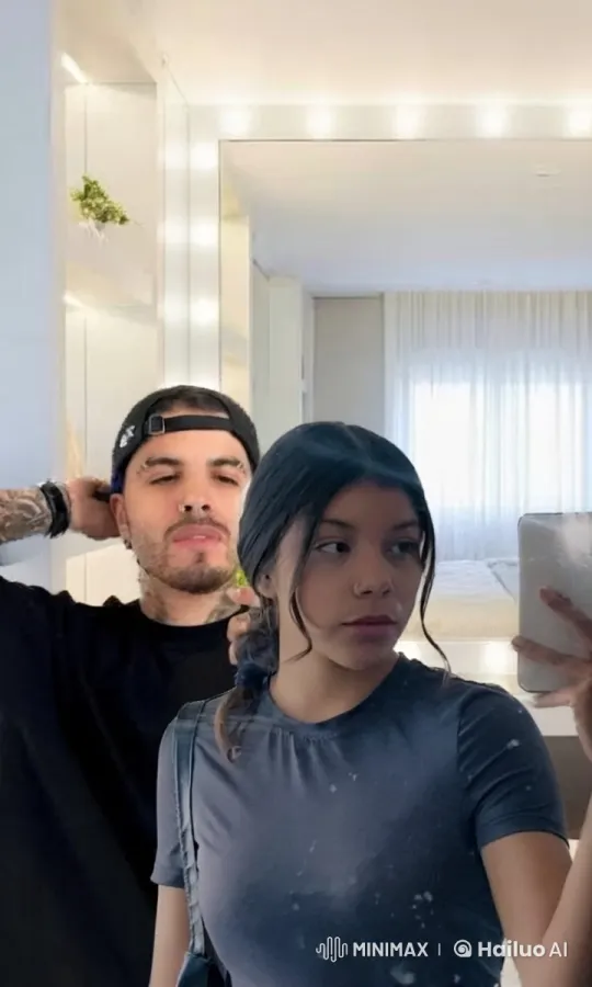 Young Couple's Intimate Embrace in Modern Bedroom – AI Generated Video | Hailuo AI