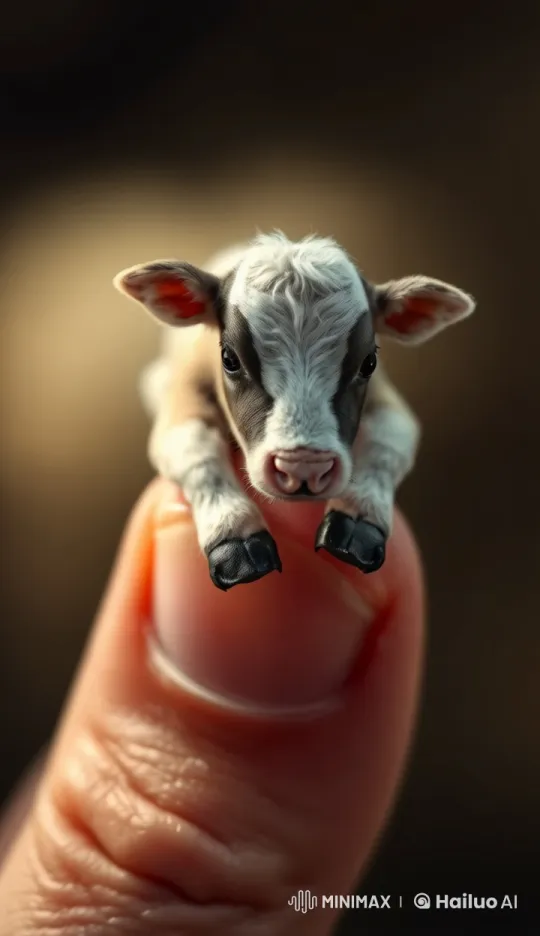 Cute Calf Nuzzles on Thumb in Live2D Animation – AI Generated Video | Hailuo AI
