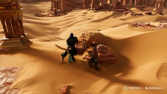 Desert Duel: Arabian Fantasy Action Scene – AI Generated Video | Hailuo AI