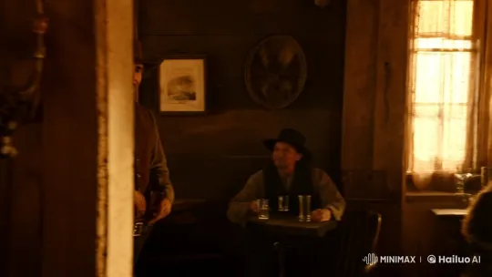 Cowboy Enters Saloon: Captivating Tracking Shot – AI Generated Video | Hailuo AI