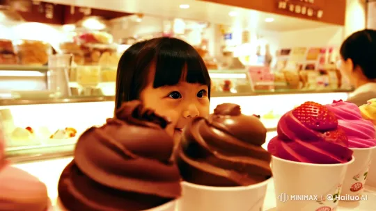 Child's Delight: Ice Cream Dilemma in Tokyo Shop – AI Generated Video | Hailuo AI