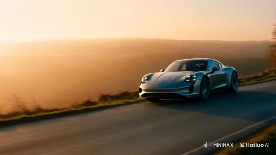 Porsche 911 Showcases Precision on German Road at Dawn – AI Generated Video | Hailuo AI