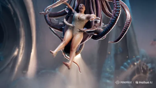 Korean Model Abducted by Alien in Surreal Horror Scene – AI Generated Video | Hailuo AI