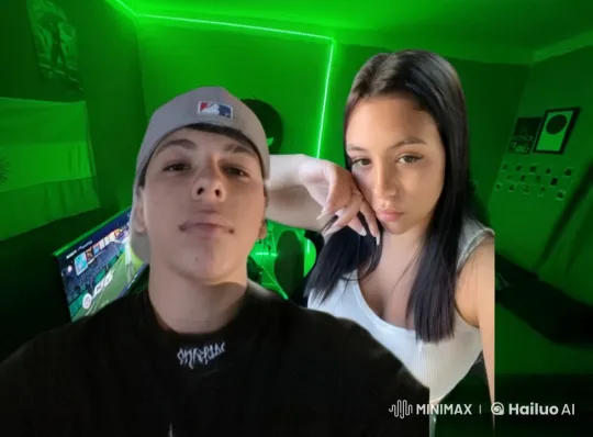 Affectionate Moment in a Gaming Room – AI Generated Video | Hailuo AI