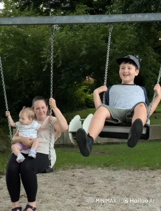 Boy Imagines Flying on Playground Swing – AI Generated Video | Hailuo AI