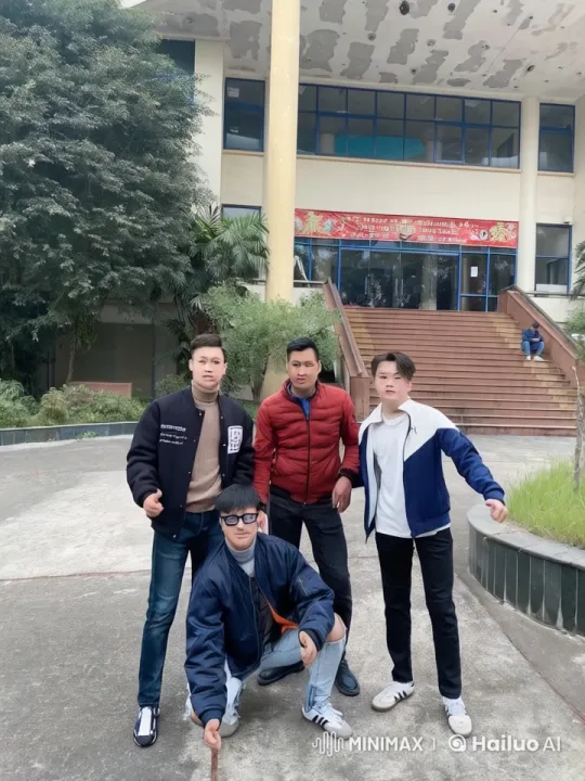 Young Men Practicing Kung Fu in Front of Building – AI Generated Video | Hailuo AI