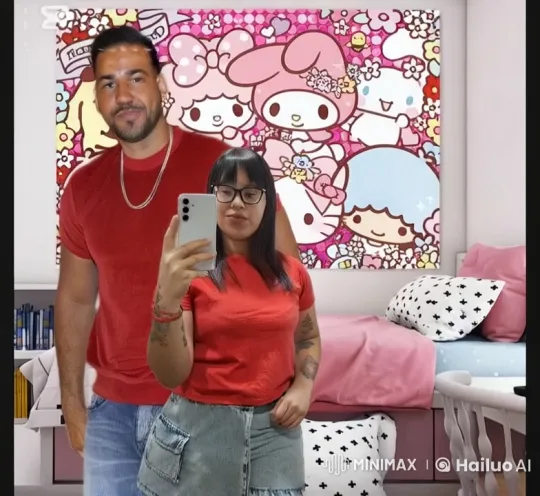 Couple Shares Affectionate Moment in Colorful Room – AI Generated Video | Hailuo AI