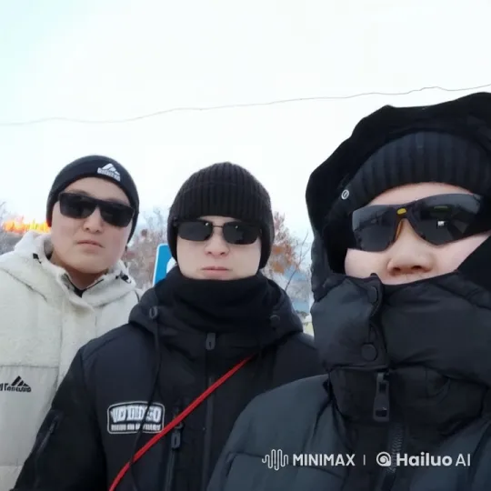 Individuals Practicing Pistol Aiming in Winter Setting – AI Generated Video | Hailuo AI