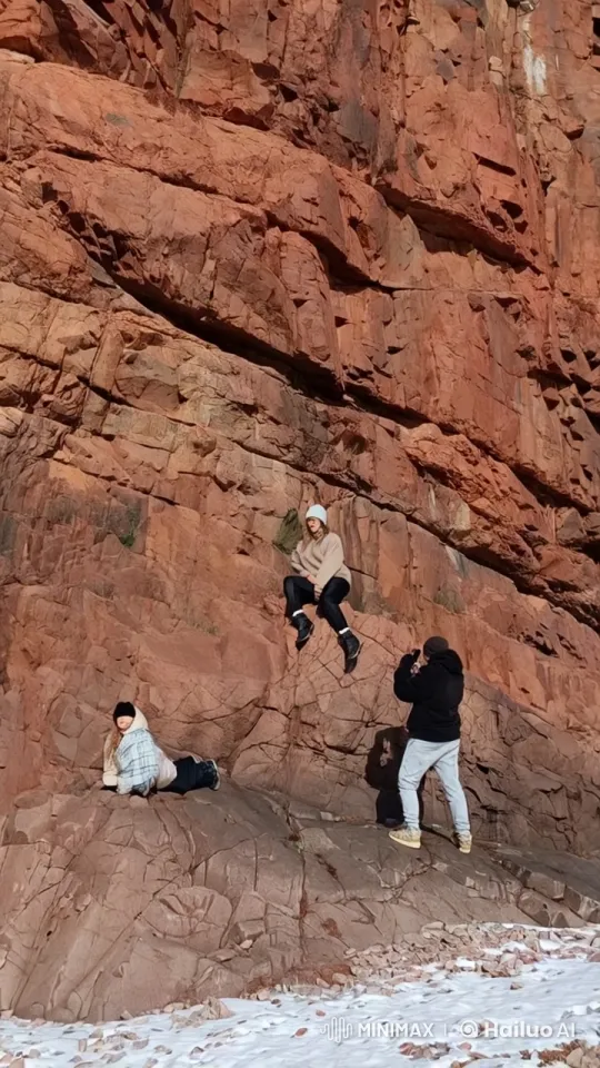 Dancers Perform in Red Rock Landscape – AI Generated Video | Hailuo AI