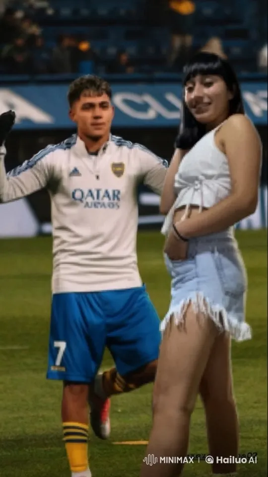 Football Player and Woman Share a Joyful Kiss on the Pitch – AI Generated Video | Hailuo AI