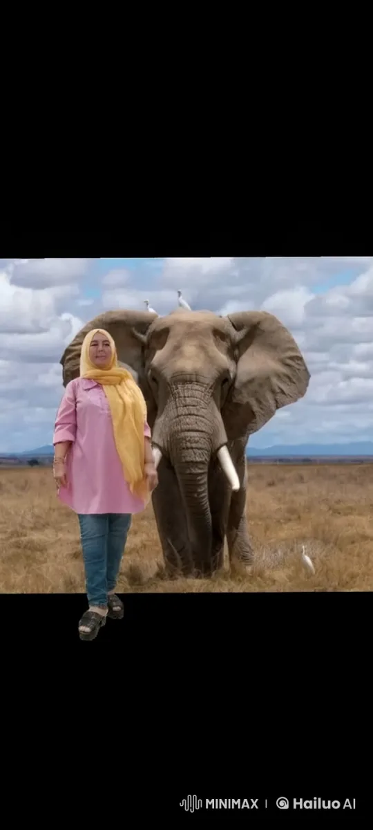 Woman Walks with Elephant and Tiger in Savannah – AI Generated Video | Hailuo AI