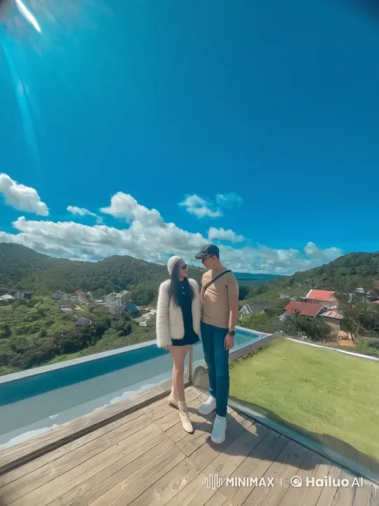 Couple Performing Kung Fu on Scenic Deck – AI Generated Video | Hailuo AI