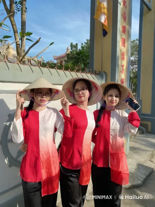 Vibrant Kungfu Display by Three Women at Temple – AI Generated Video | Hailuo AI