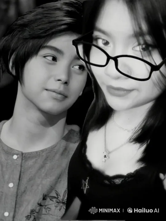 Intimate Moment: Boy Kisses Girl in Black and White – AI Generated Video | Hailuo AI