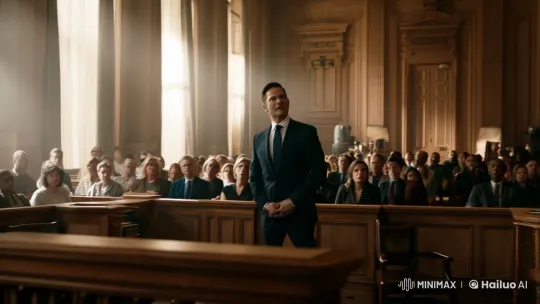 Dramatic Courtroom Defense in High Aesthetic Film – AI Generated Video | Hailuo AI