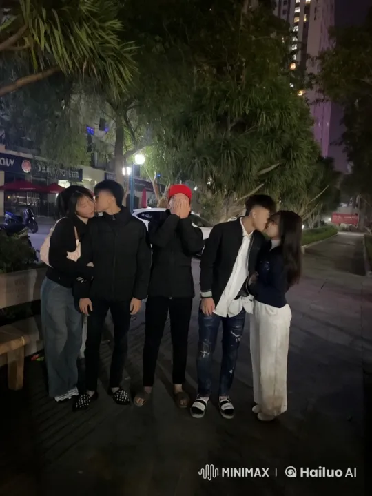 Young Friends Engage in Lively Kung Fu Duel at Night – AI Generated Video | Hailuo AI