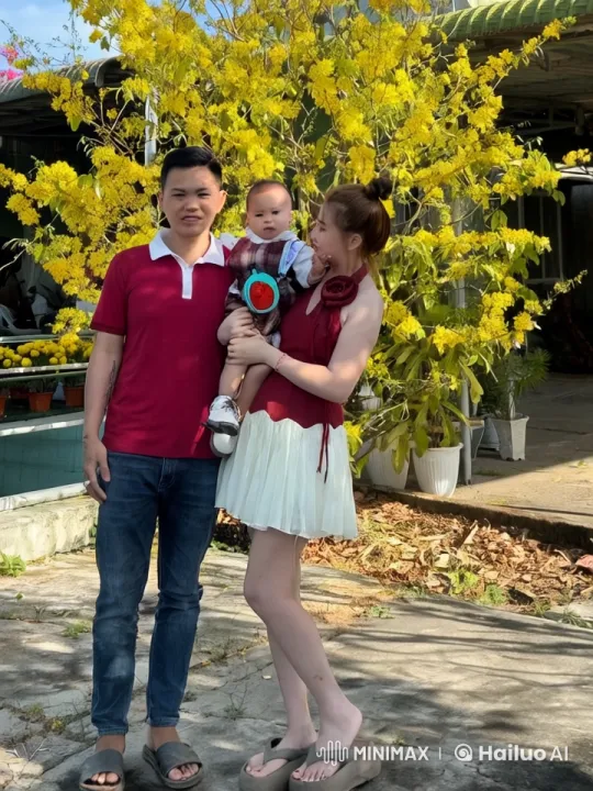Family Shows Impressive Kung Fu in Front of Flowering Tree – AI Generated Video | Hailuo AI