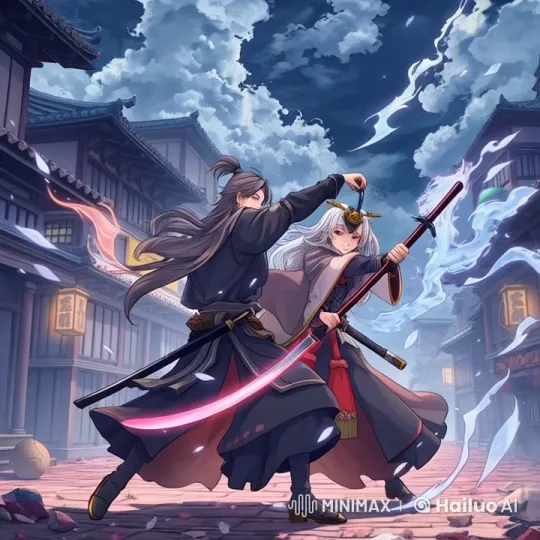 Magical Samurai Duel in Traditional Japan Setting – AI Generated Video | Hailuo AI