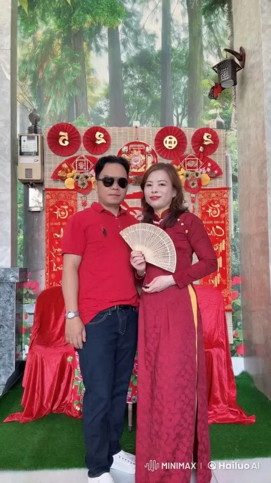 Couple Showcases Martial Arts in Festive Red Decor Setting – AI Generated Video | Hailuo AI