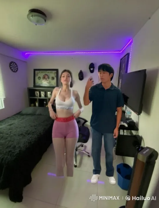 Young Couple Shares Tender Kiss in Personalized Bedroom – AI Generated Video | Hailuo AI