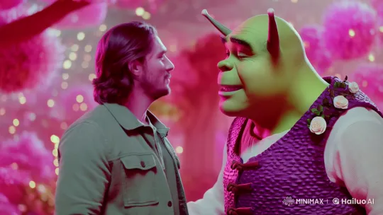 Man Kisses Shrek in Enchanted Forest with Wedding by Dog – AI Generated Video | Hailuo AI