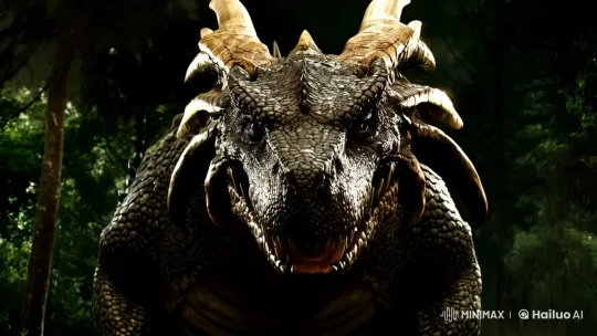 Boy Warrior Faces Giant Dragon in Eerie Forest – AI Generated Video | Hailuo AI