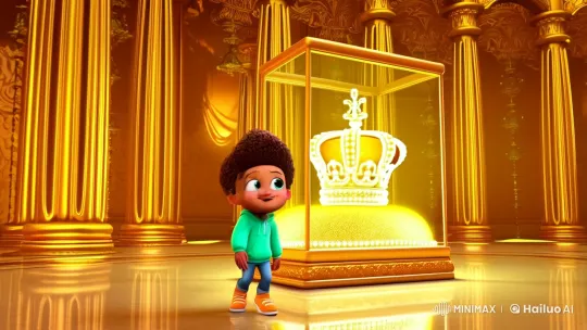 Boy Becomes Guardian of Magical Crown in Enchanted Palace – AI Generated Video | Hailuo AI