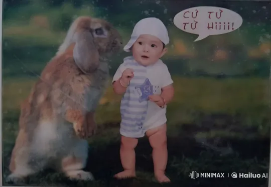 Child's Playful Fighting with Rabbit in Pastoral Setting – AI Generated Video | Hailuo AI