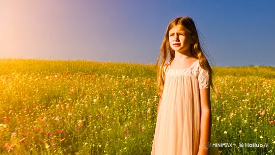 Girl in Meadow: A Visual Symphony of Solitude – AI Generated Video | Hailuo AI