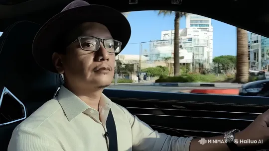 California City Drive: Man in Luxury Car – AI Generated Video | Hailuo AI