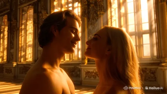 Intimate Moment in Baroque Elegance – AI Generated Video | Hailuo AI