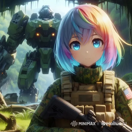 Soldier and Mech in Verdant Jungle Setting – AI Generated Video | Hailuo AI