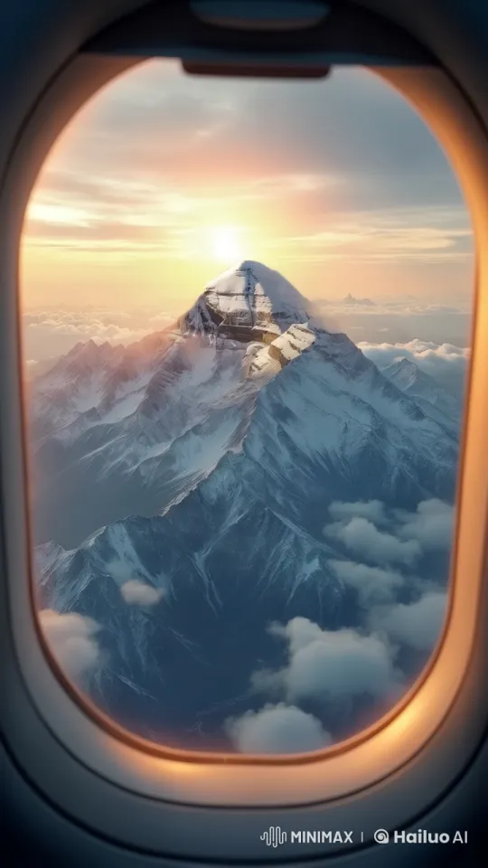 Aerial Panorama of Snow-Capped Mountains at Sunset – AI Generated Video | Hailuo AI