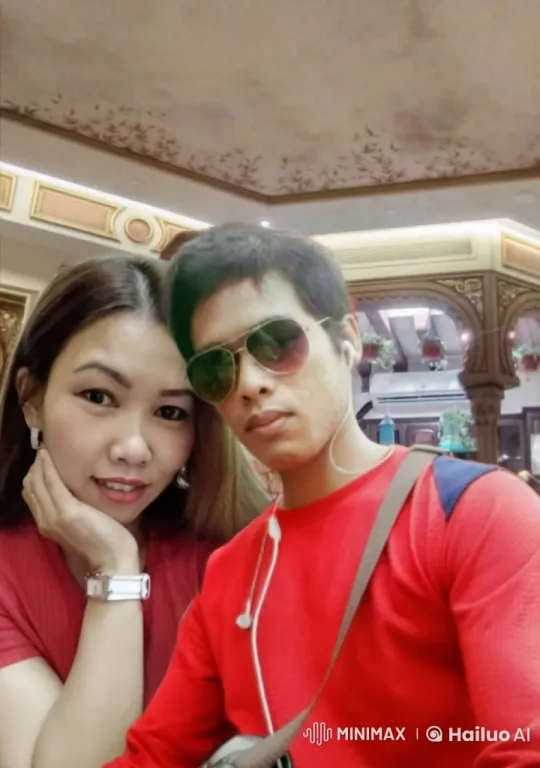 Couple Enjoying Luxurious Interior in Red Outfits – AI Generated Video | Hailuo AI