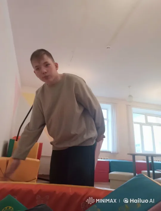 Dima Shares Apples with a Dog in a Bright Room – AI Generated Video | Hailuo AI