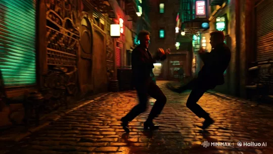 Dynamic Alleyway Fight Scene Captured with Intense Camera Work – AI Generated Video | Hailuo AI
