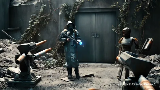 Decaying Military Bunker with Guarded Entrance and Lurking Threat – AI Generated Video | Hailuo AI