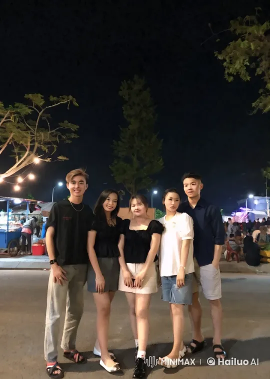 Friends Display Martial Arts Skills on Bustling Night Street – AI Generated Video | Hailuo AI