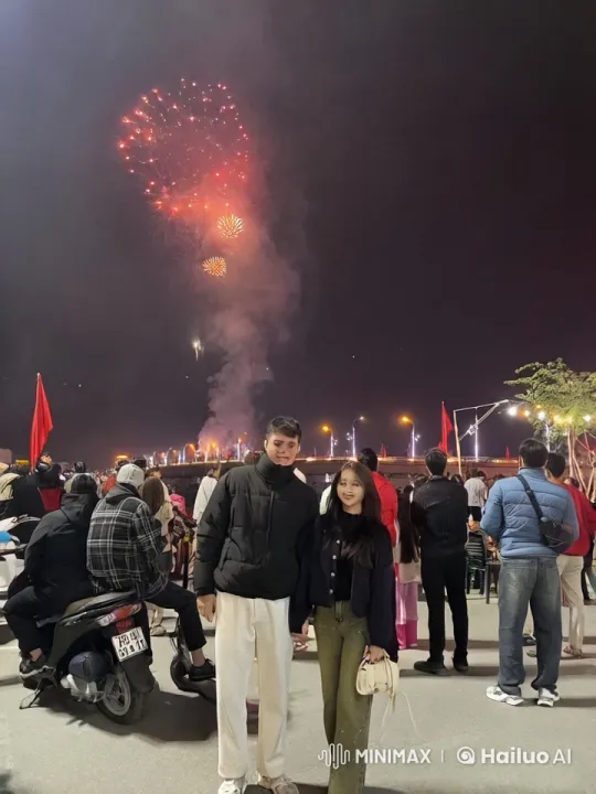 Martial Arts Display Amidst Fireworks Celebration – AI Generated Video | Hailuo AI