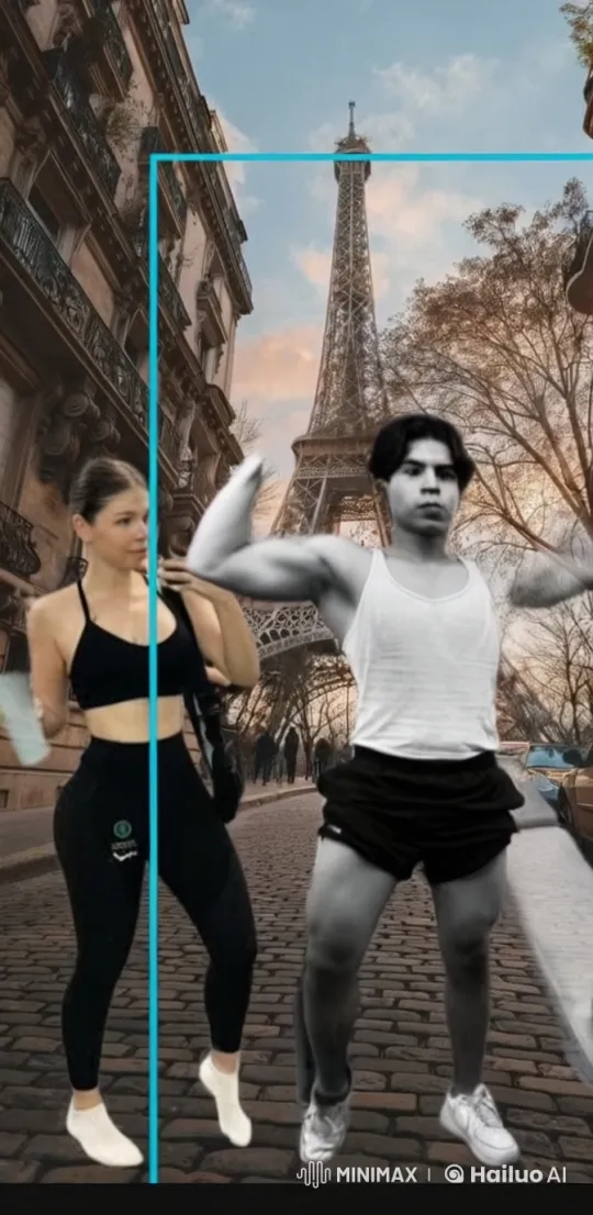 Romantic Kiss in Parisian Street with Eiffel Tower – AI Generated Video | Hailuo AI