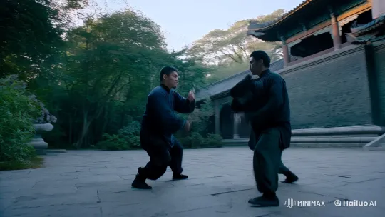 Aesthetic Kung Fu Fight in Ancient Setting – AI Generated Video | Hailuo AI