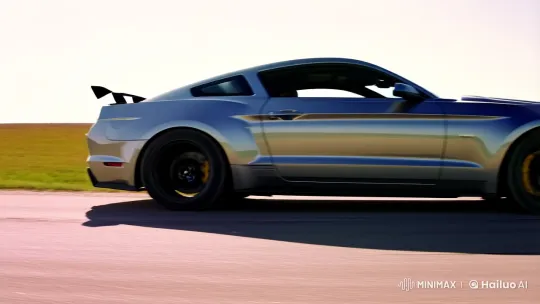 Ford Mustang GT500's Graceful Skid on Country Road – AI Generated Video | Hailuo AI