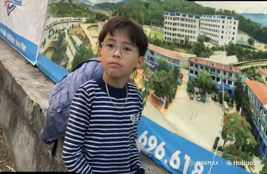 Boy Enacts Energetic Moves in Front of Campus Mural – AI Generated Video | Hailuo AI
