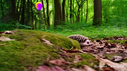 Hedgehog's Serene Journey Through Enchanted Forest – AI Generated Video | Hailuo AI