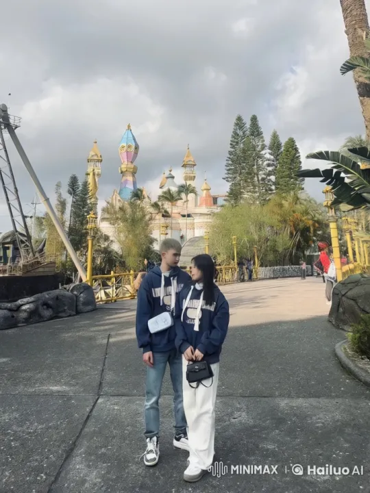 Amusement Park Kungfu Fight: Young Duo's Dynamic Sparring – AI Generated Video | Hailuo AI