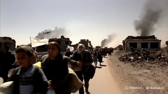 Displaced People Return Home Amidst War's Devastation – AI Generated Video | Hailuo AI