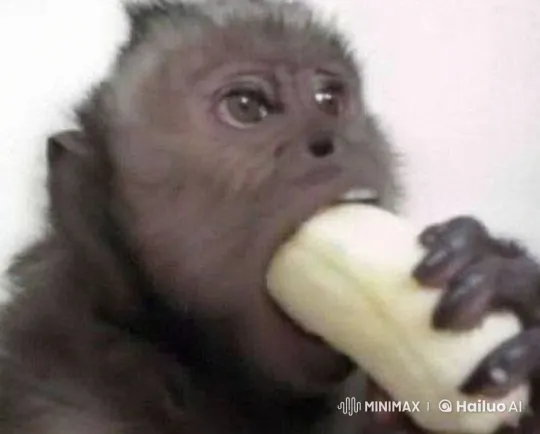 Monkey Bites Banana, Banana Comes Alive – AI Generated Video | Hailuo AI