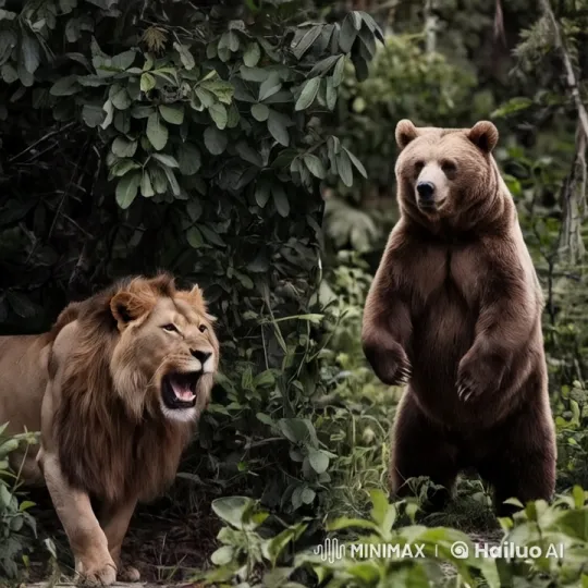 The Lion-Bear Hybrid Roams the Jungle – AI Generated Video | Hailuo AI
