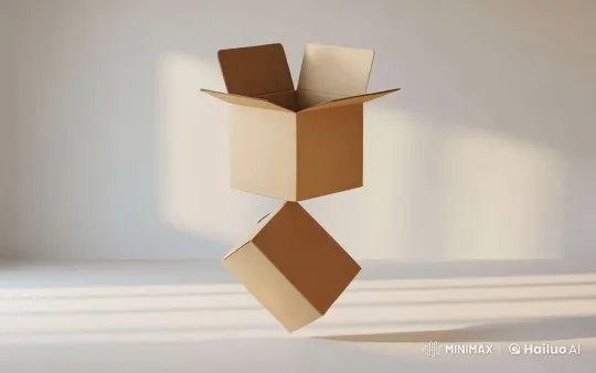 Rotating Box Creates Dynamic Shadows in Minimalist Room – AI Generated Video | Hailuo AI